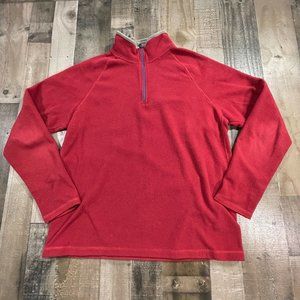 Gap Sweater Mens L Large Red Pullover 1/4 Zip Long Sleeves Fleece Outdoor